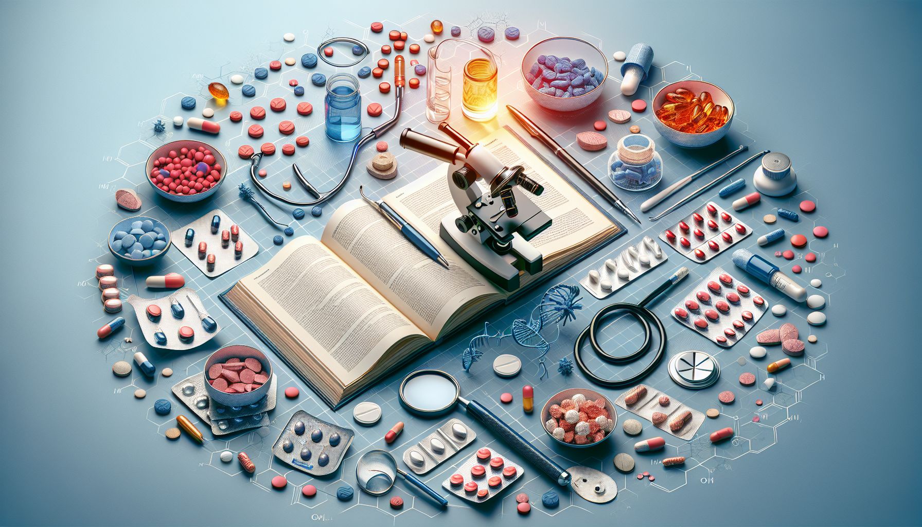 An array of ED pills with varying shapes and colours representing treatment options.